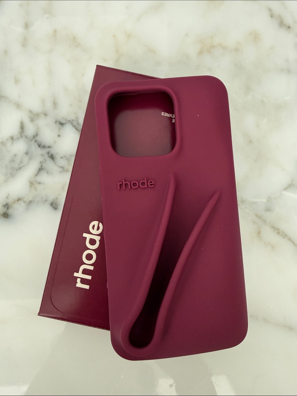 RHODE Burgundy Silicone Phone Case with Integrated Stand Groove